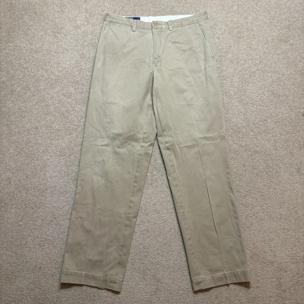 Polo Ralph Lauren Preston Pants Mens 33x32 Beige Cotton Chino Pant Classic Fit